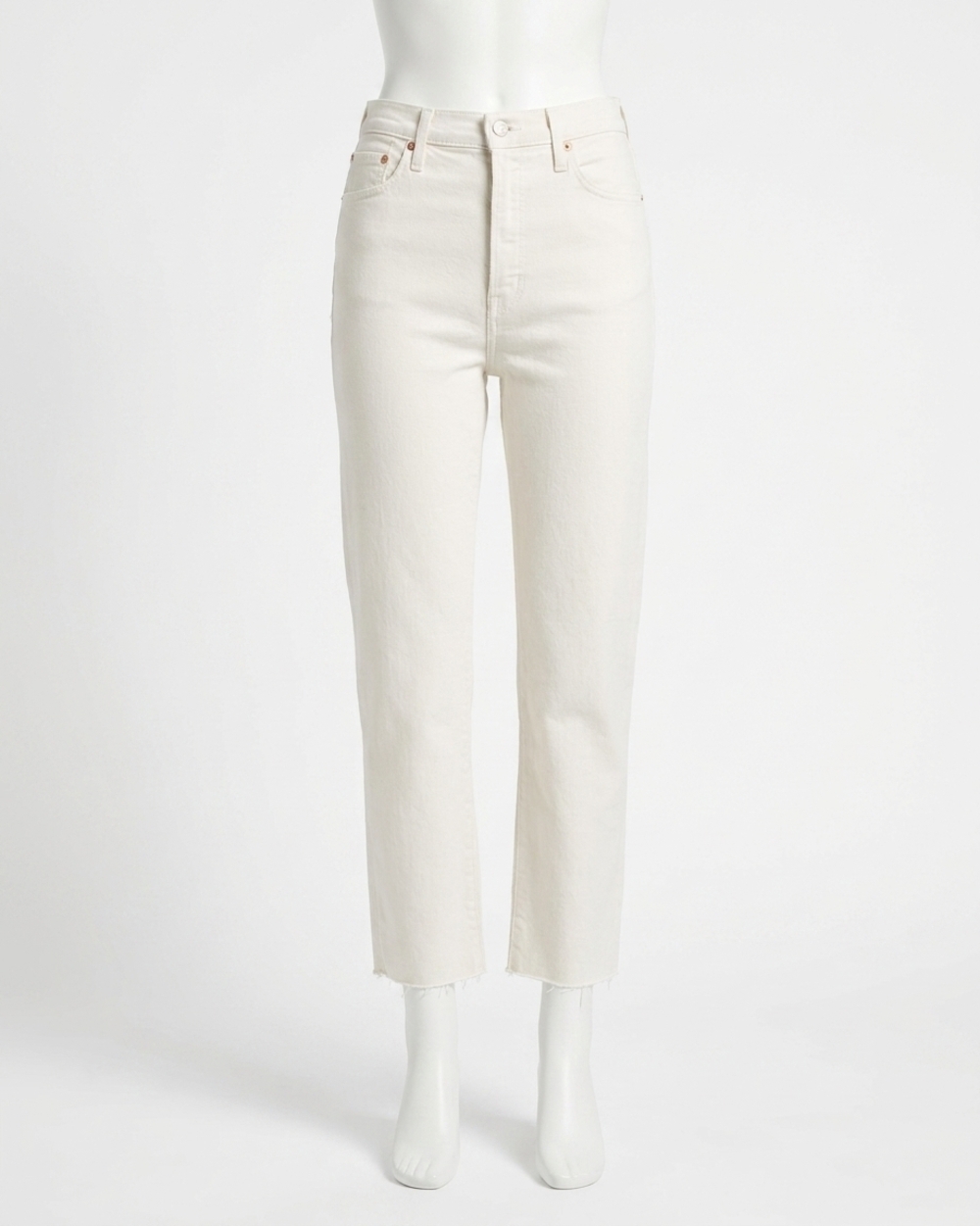 NEW RE/DONE 70s stove pipe jeans in vintage white